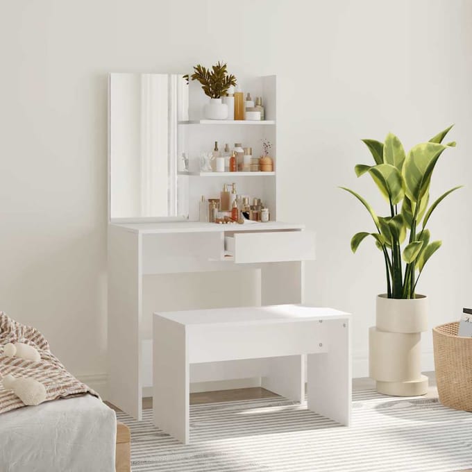 vidaXL - Kaptafelset - 74,5x40x141 - cm - wit