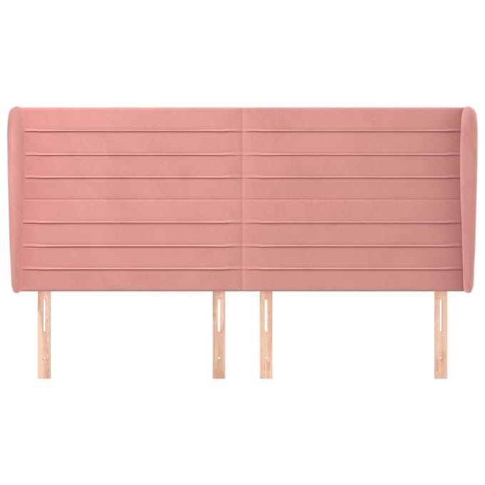 vidaXL - Hoofdbord - met - randen - 203x23x118/128 - cm - fluweel - roze