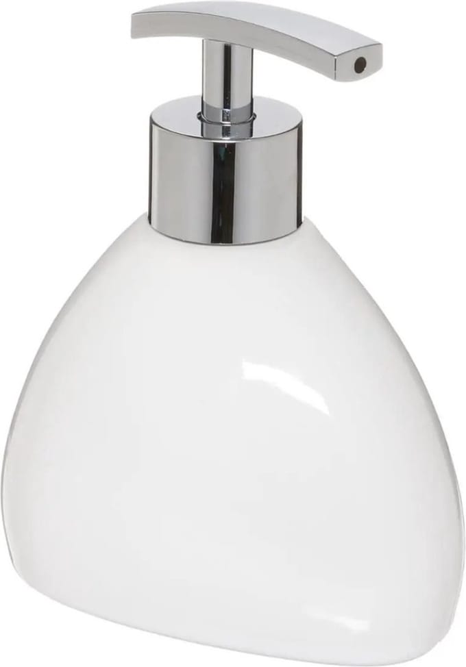5Five Zeeppompje/dispenser - keramiek - wit - 300 ml - navulbaar - toilet/badkamer/keuken