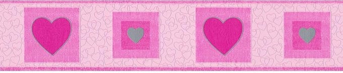 HARTJES BEHANGRAND | Kinderkamer - roze zilver - A.S. Création Only Borders 11