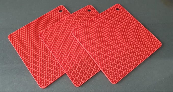Pannen onderzetter -  Rood - Vierkant - 18 x 18cm _ 3 Stuks