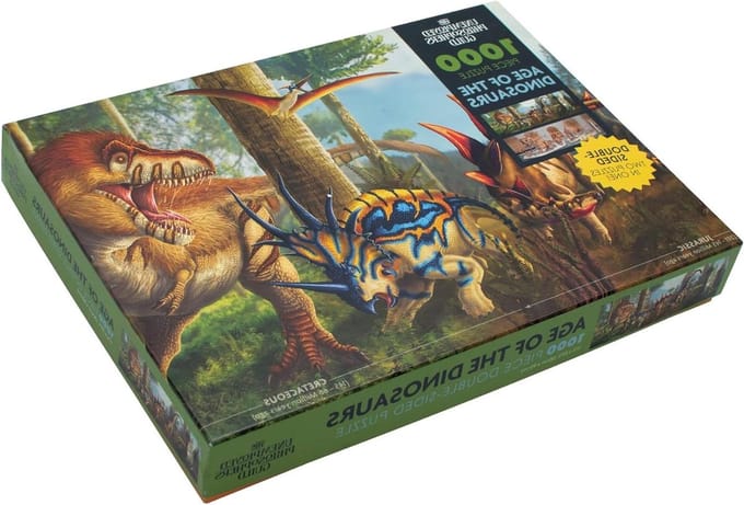 Dinosaurus Legpuzzels - Dubbele Puzzel - Ontspannen Hobby - Twee Puzzels in Eén - 1000 Stuks - Multicolor