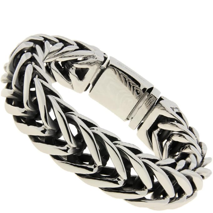 Bukovsky - Stalen Visgraat Armband - "Elite" - 19 cm - Zilverkleur - Gepolijst - 316L Stainless Steel