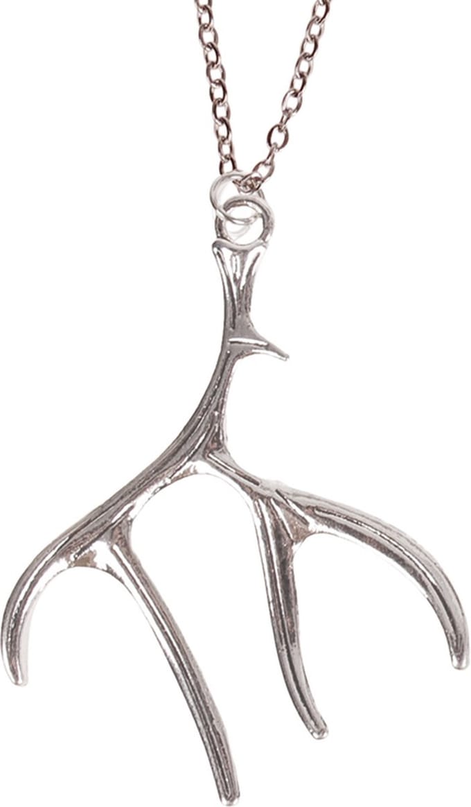 Ketting 55cm - Hanger Gewei zilverkleurig 5x4cm