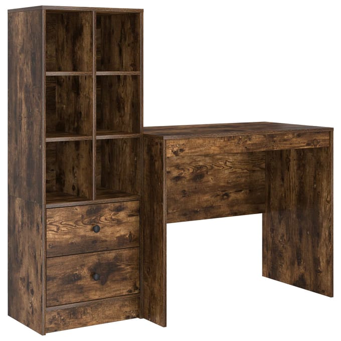 vidaXL - Bureau - Rook - Eiken - 135,5 - x - 50 - x - 127 - cm - 2 - st