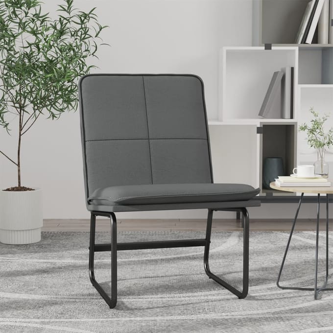 vidaXL - Loungestoel - 54x75x76 - cm - kunstleer - grijs