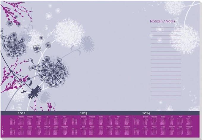 Bureau onderlegger - 59.5 x 41 cm - Kalender 2019/2020/2020 - 30 vellen
