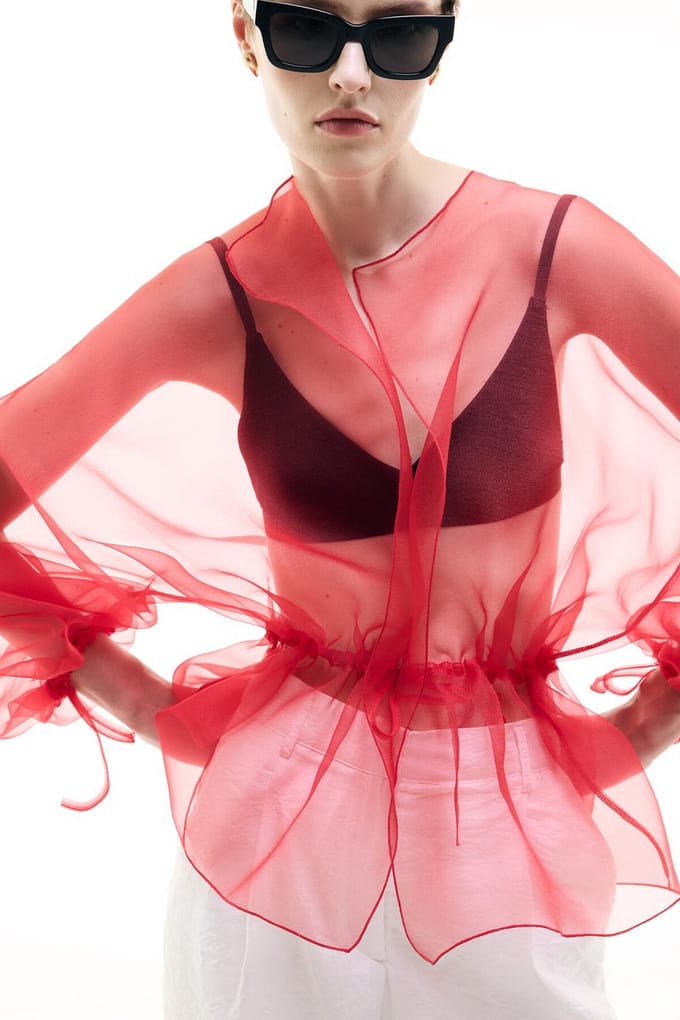 Touché Privé - Organza jasje met biesdetails - Rood - Dames