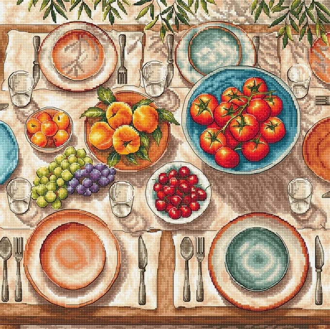 Borduurpakket AVA Stitch - Mediterranean Table - Mediterrane keuken - P139