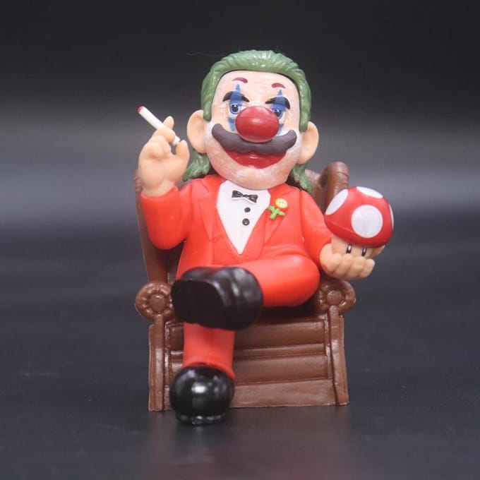 Super Mario als de Joaquin Phoenix Joker Peetvader PVC Actiefiguren Speelgoed Model Speelgoed 10cm no box