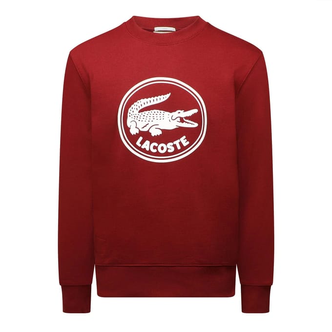 Lacoste Heren Sweatshirt met Ronde Hals en Logo (Rood)