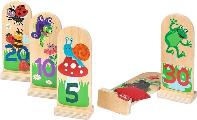 Moses Werpspel Krabbelkäfer Junior 22,6 Cm Hout Naturel 8-delig
