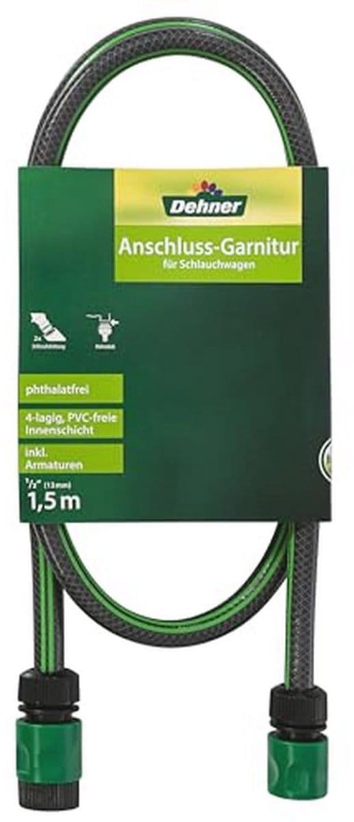 Aansluitset voor slangwagen 1,5 m 1/2 inch PVC