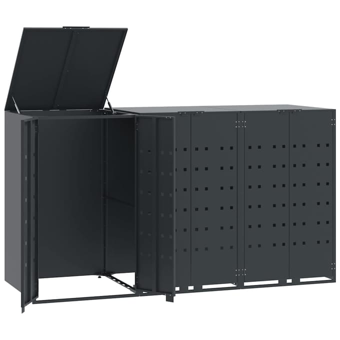 vidaXL - Containerberging - 3 - containers - 207x79x117 - cm - staal - antraciet