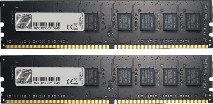 G.Skill Value DDR4-2666 - 64GB - CL19 - Dual Channel (2 pcs) - Intel XMP - Zwart