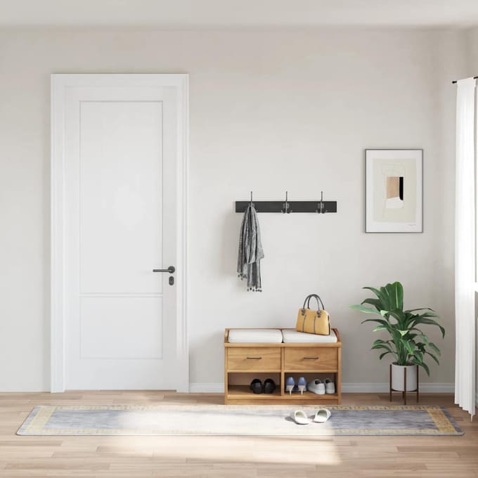 vidaXL - Vloerkleed - wasbaar - 80x300 - cm - grijs