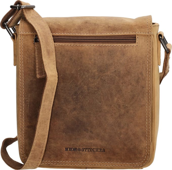 Hide & Stitches Idaho Messenger bag - Schoudertas - Crossbody - Leer - Overslag - Bruin - 100% Leer