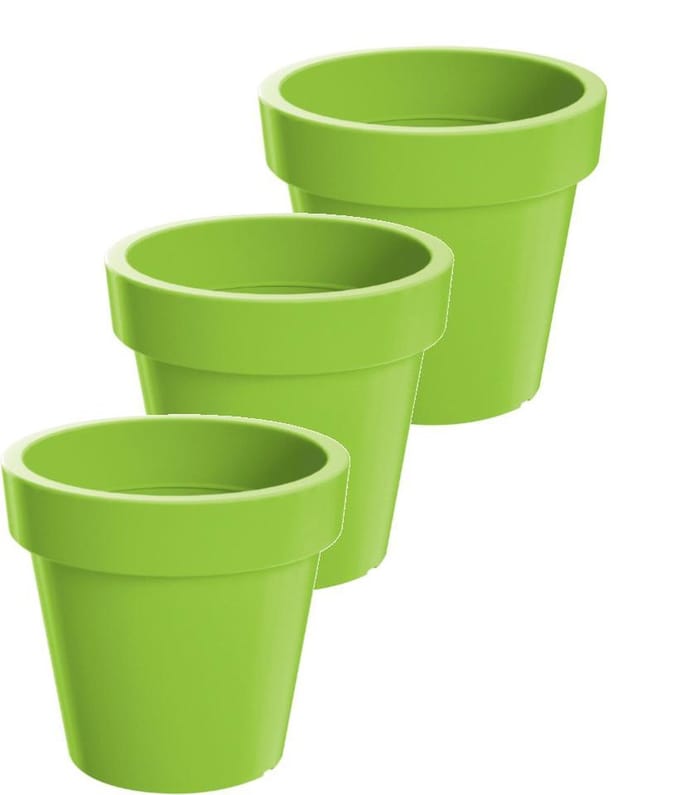 Bloempot Buiten Rond Lofly 13cm LIME Prosperplast / 3 STUKS ! /