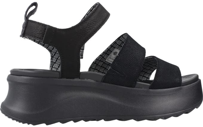 Hey Dude Delray Buckle - Platform Sandalen - Zwart - 37 - EVA Inlegzool