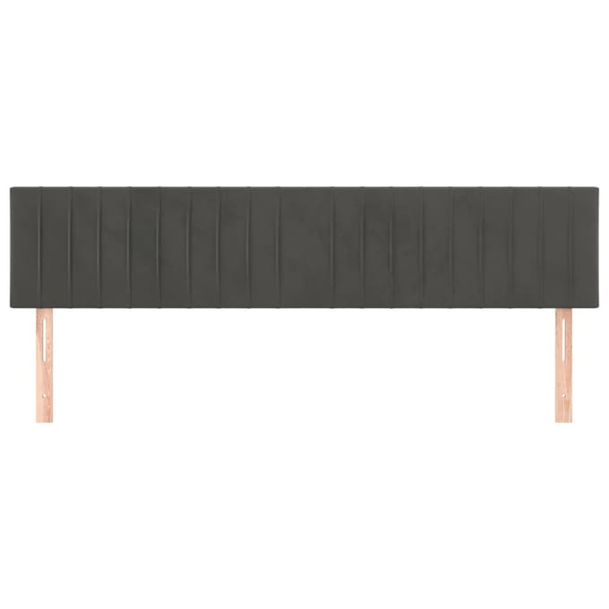 vidaXL - Hoofdborden - 180x5x78/88 - cm - fluweel - donkergrijs