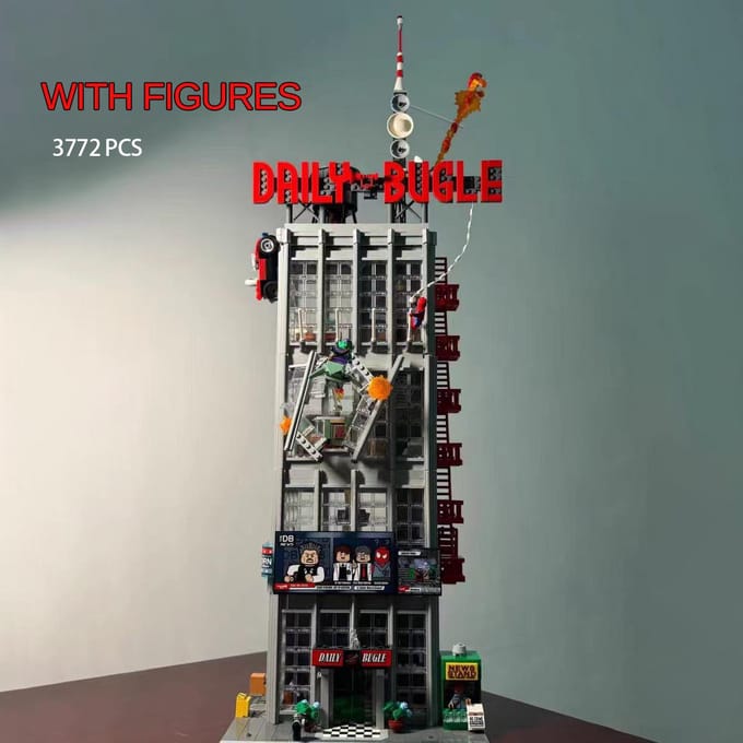 Met Light Daily Bugle Building Classic Moc 76178 Display Blok Bouwpakket Blokken Verjaardag Kerstcadeaus Voor Kinderen gray