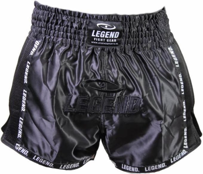 Kickboks Broekje Kids/Volwassenen Zwart Mesh L
