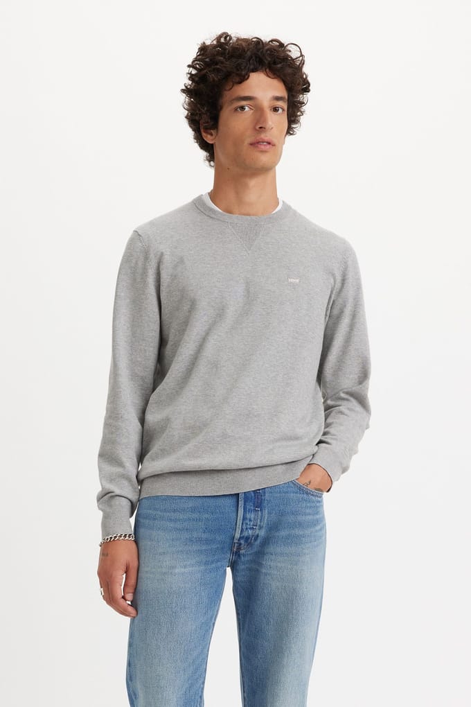 Levi's Lightweight Housemark Sweater Grey Größe: M | Pullover Outlet | Herren | Grau