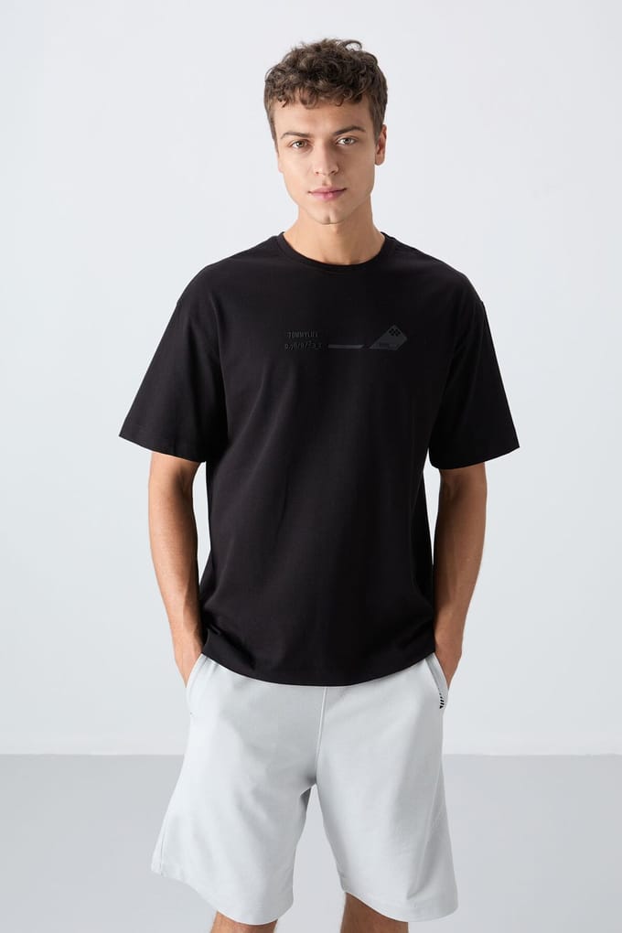 Overmaatse Katoen-Polyester Crew Neck T-Shirt