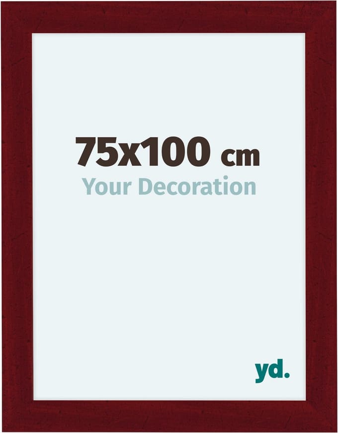 Your Decoration - Fotolijst 75x100 cm - MDF - Wijnrood Geveegd - Como