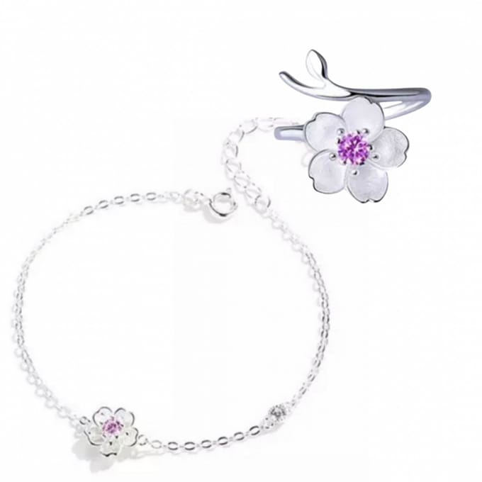 2-Delig-Zilver-Ilse-Armband-Ring-Paars- Charme Bijoux
