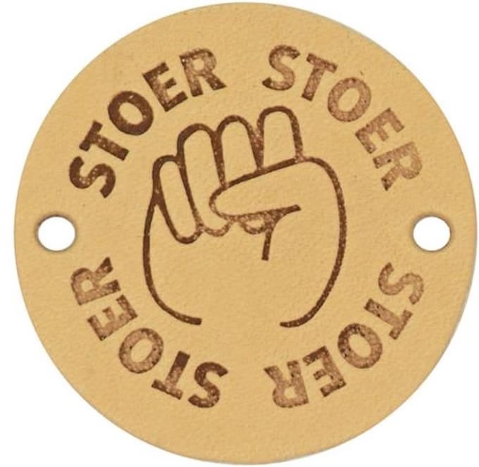 2x Leren Label Stoer rond 3,5cm - Durable