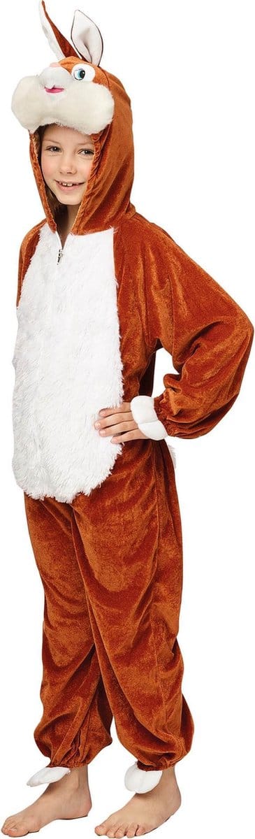 Pluche Konijn Onesie Kind Bruin - Maat 116