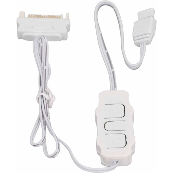 Contrôleur ARGB 5V 3 broches Alimentation SATA Contrôleur SATA vers ARGB pour ventilateurs ARGB DIY Lumière ARGB blanc