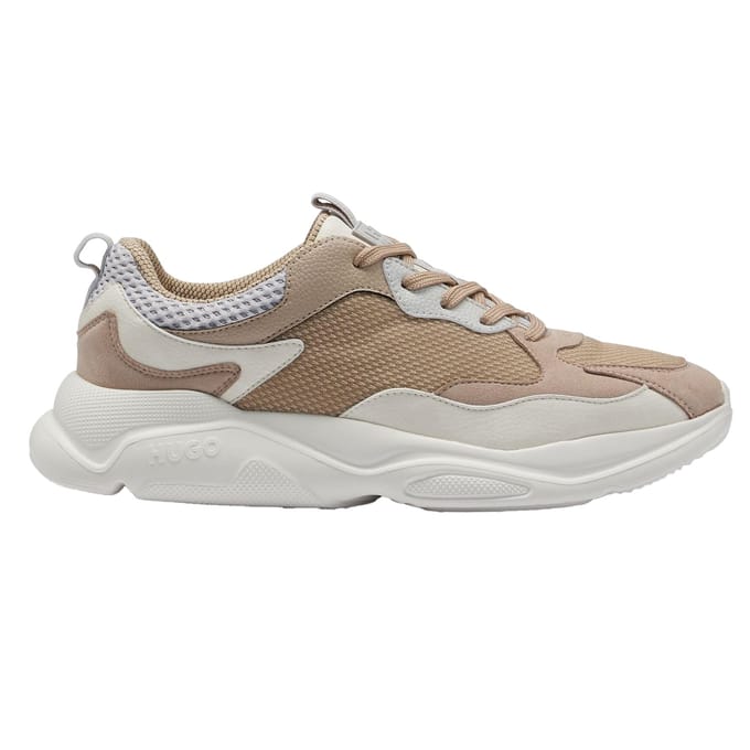 Hugo Heren Leon Mesh Trainers (Medium Beige)