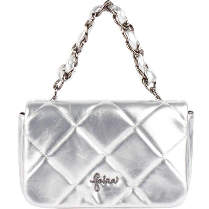 Faina Schoudertas in metallic look Dames zilver