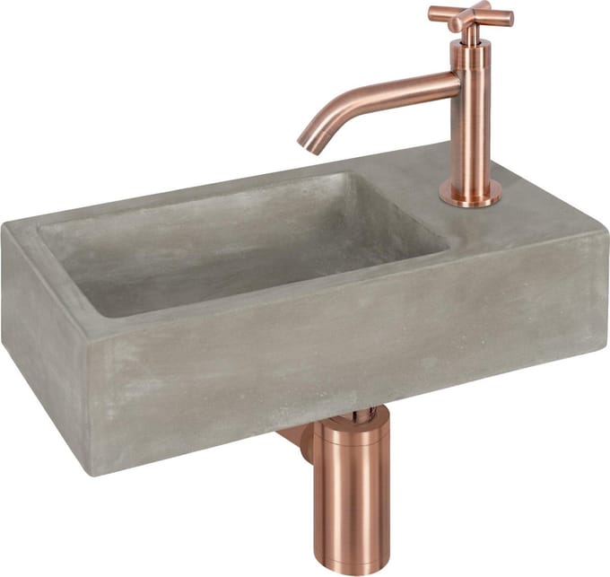 DIFFERNZ RAVO FONTEINSET BETON DONKER GRIJS GEBOGEN X ROOD KOPER