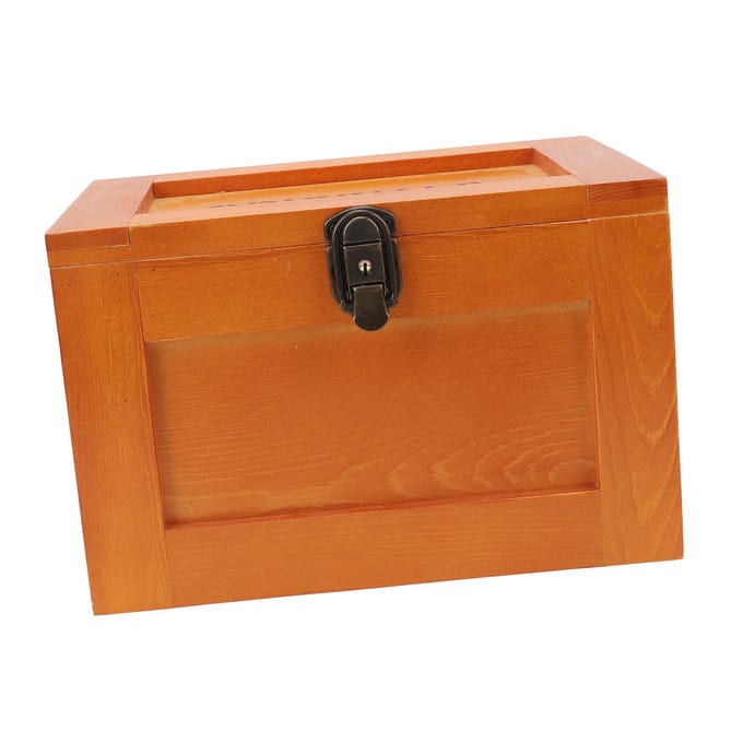 Boîte de Rangement en Bois de Bureau Multifonctionnelle Boîte Conteneur en Bois avec Serrure et Clés pour Divers beige
