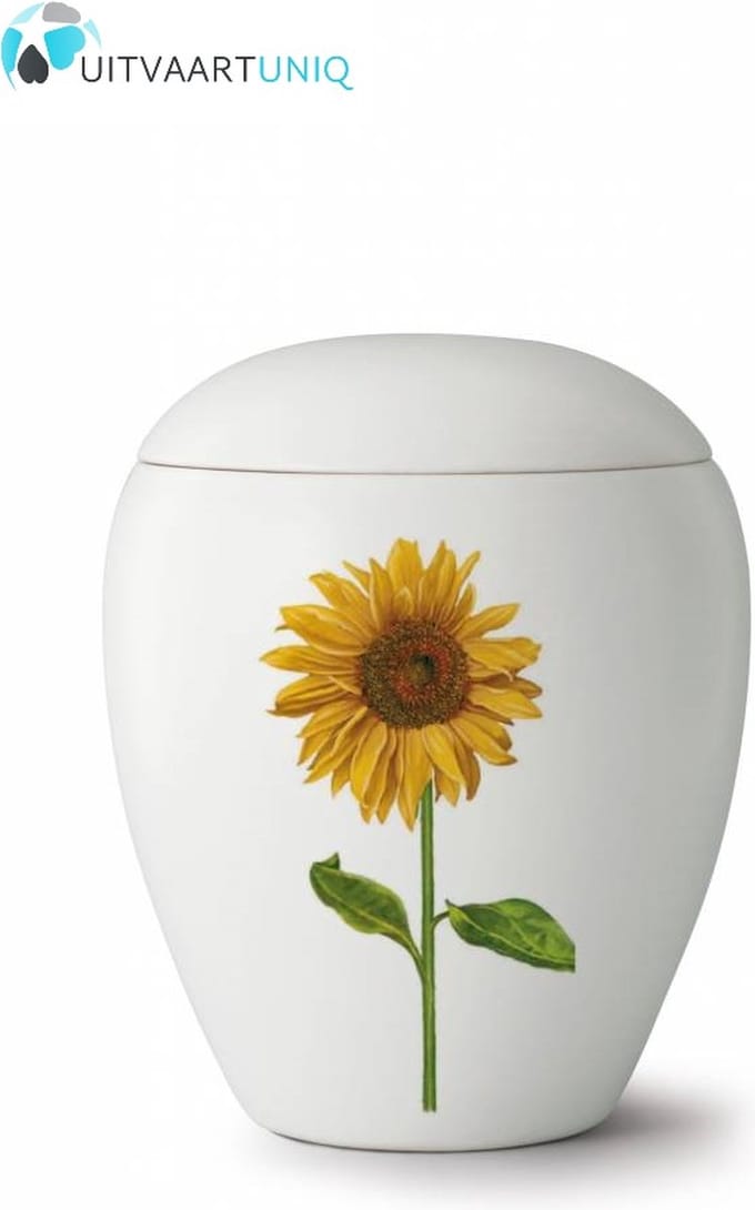 zonnebloem urn - Keramiek