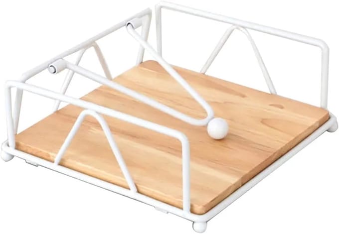 Servettenhouder - Keukenpapier Houder - Tafel Decoratie - Stabiele Structuur - 18x18 cm - Wit