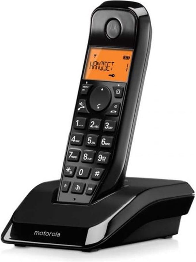 Draadloze telefoon - glanzend en matzwart - 1 handset - 1201