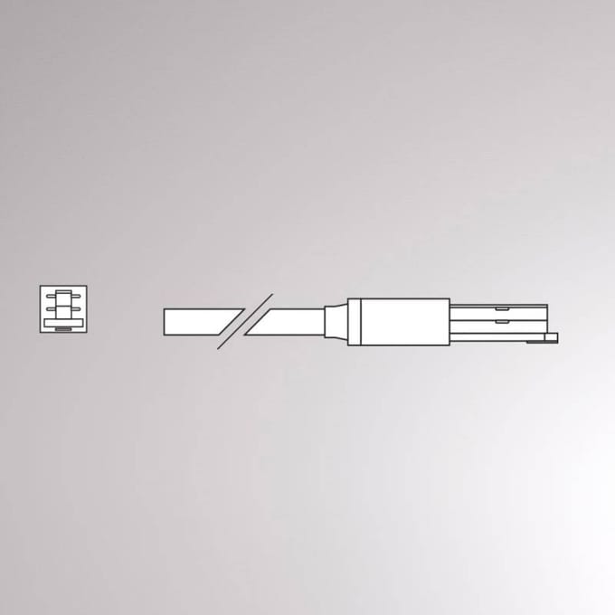 Molto Luce Eindvoeding voor Volare railkabel 2m wit
