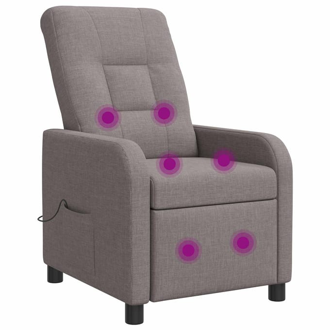 vidaXL - Massage - Relaxstoel - Taupe - Stof