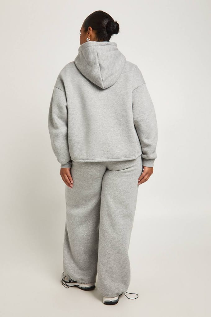 boohoo Dames Plus Toggle Joggers met wijde pijpen | Ash Grey | Maat: 16
