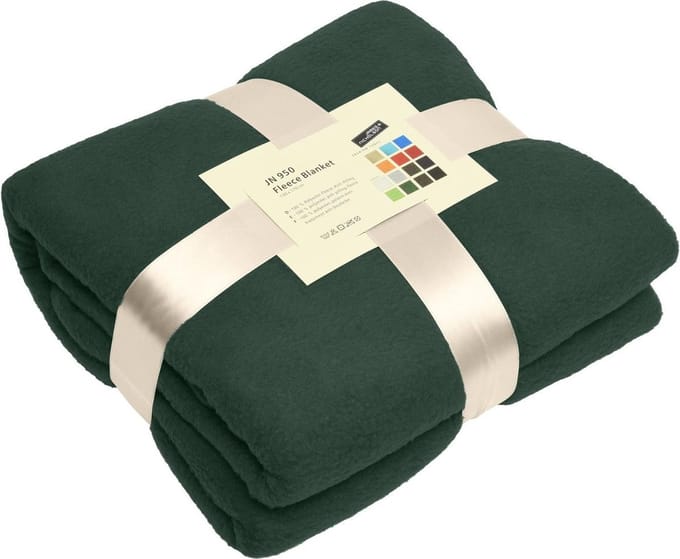 James & Nicholson Fleece Plaid Donkergroen 170 x 130 cm