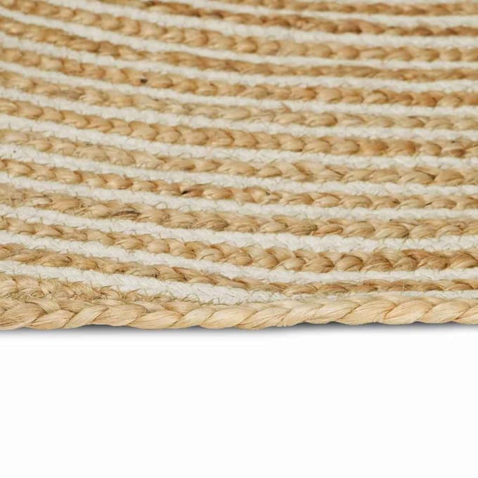 vidaXL - Gebied - Tapijt - Natuurlijk - en - Wit - 80 - x - 200 - cm - Jute