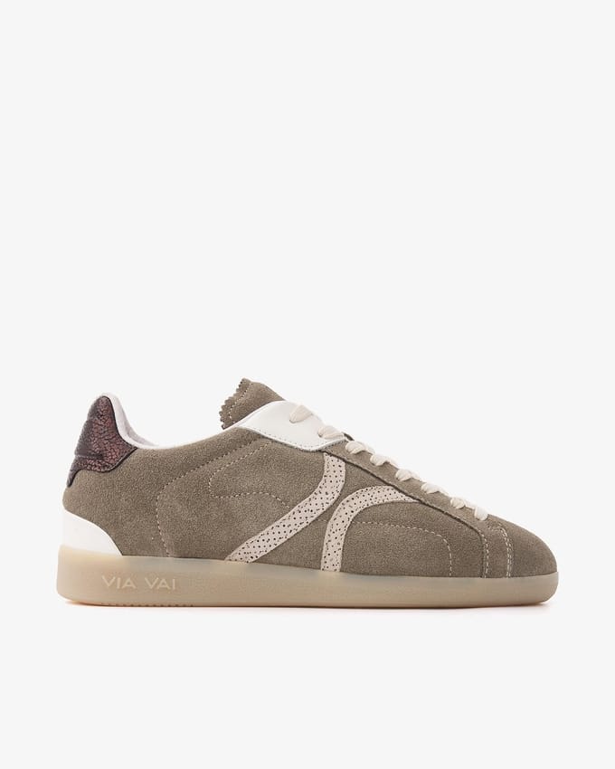 VIA VAI Nilla Khloe Sneakers Dames - Leer,Suède - Groen - Maat 37
