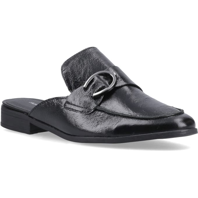 Hush Puppies Calla Leren Dames Zwarte Muilezels