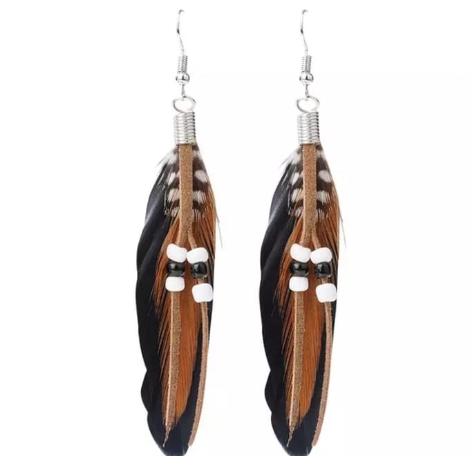 Jomide Oorhangers Boho Veren - Zwart