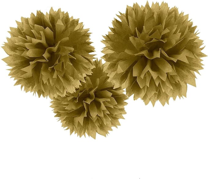 Amscan Pompoms Feestdecoratie 40,6 Cm 3 Stuks Goud