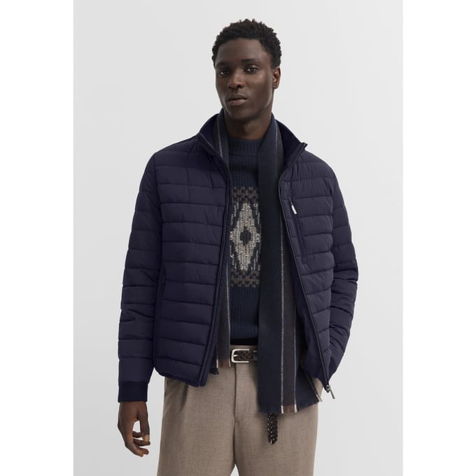 Bugatti Herren Blouson met stretch en gewatteerd effect, opstaande kraag